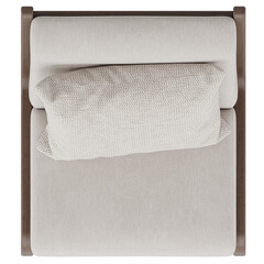 Soft Tufted Velvet Armchair with Tapered Wooden Legs – Top View
