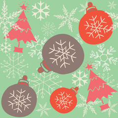 Christmas Ornament and Snowflake Pattern