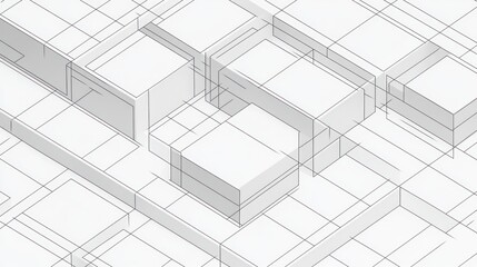 Isometric city model, urban planning,  wireframe, design, background grid