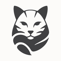 Abstract Cat Silhouette Minimalist Feline Design vector
