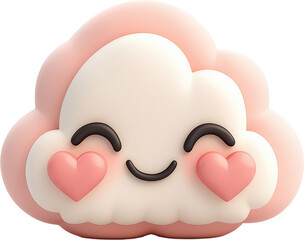 Adorable Cloud Emoji with Heart Eyes