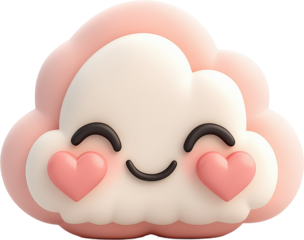 Adorable Cloud Emoji with Heart Eyes