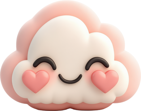 Adorable Cloud Emoji with Heart Eyes - Powered by Adobe