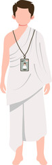 Young Man in Ihram Garb with Pilgrim ID