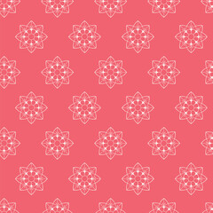 Coral and White Floral Pattern Background