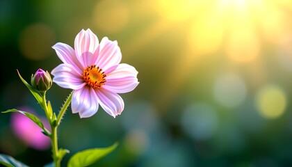 a flower mockup with a bokeh light background.