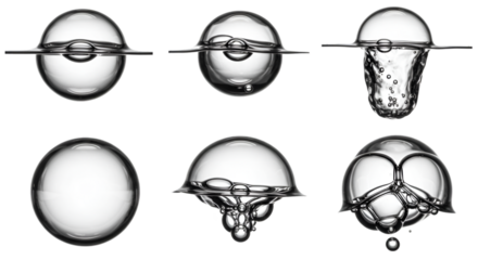 Water bubble evolution bursting sequence isolated