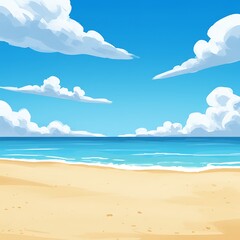 Sunny Beach, Blue Sky, Ocean View, Summer Vacation