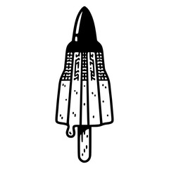rocket popsicle outline vector