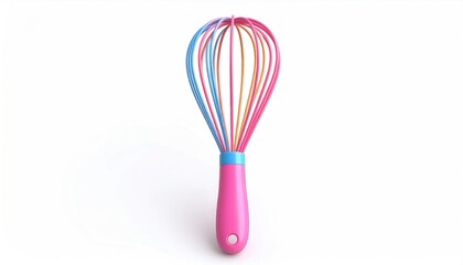 Colorful Whisk Isolated on White Background