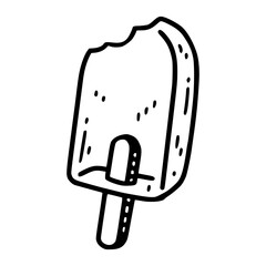 bitten popsicle vector illustration