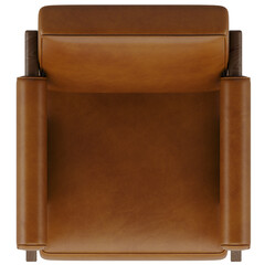 Minimalist Japanese Style Wooden Chair with Curved Backrest – Top View

