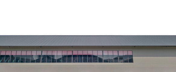 Corrugated Roof, Metal Roofing Sheet Gym, Wide and Big, Transparent Background, Empty