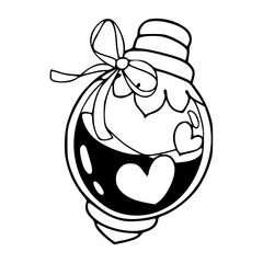 romantic love charm vial outline