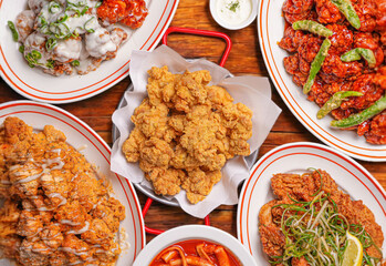 Close-up of fried chicken meal