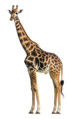 Fototapeta premium Isolated Side View of Full Giraffe Animal with Long Neck