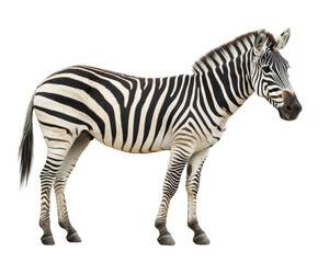 Fototapeta premium Isolated Full Standing Zebra Animal Illustration with Stripes
