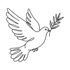 Peace symbol, dove icon vector template.