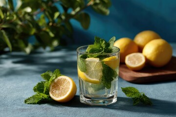 Refreshing Lemon Mint Drink: A Summery Still Life