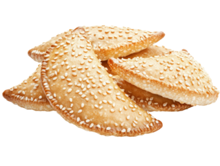 Isolated Pile of Sesame Seeded Pastries