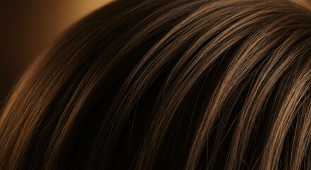 Fototapeta premium Close-up of smooth, shiny brown hair strands