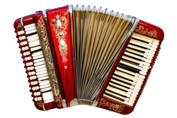 Isolated Detailed Antique Accordion