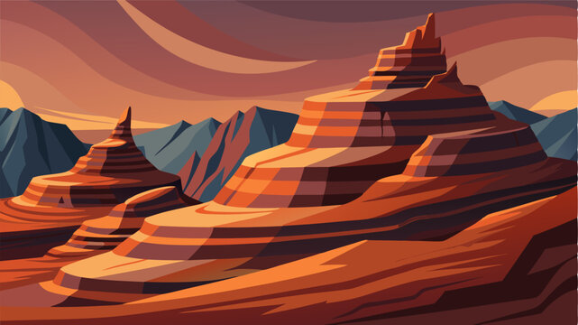 The layered rock formations create a dramatic canvas with their intricate patterns and formations adding interest and intrigue to the already stunning landscape.