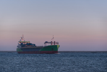 MARITIME TRANSPORT - Ship sails to the sea port