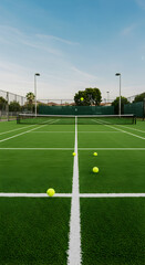 Padel Court Photo Green Grass Lawn Tennis Ball Sport Outdoor Play
