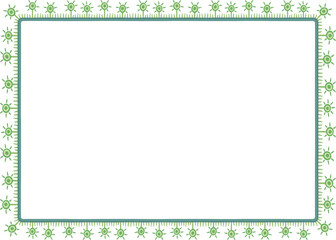 Rectangular border with schematic flowers. Illustration made with schematic flowers on a white background creating a rectangular border.