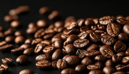 Fototapeta premium Roasted coffee beans close-up