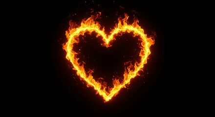 Burning heart shape