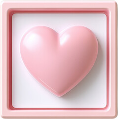 3D Rendered Pink Heart Icon