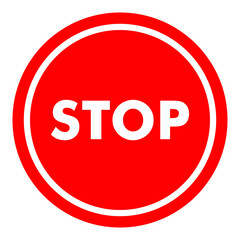 stop sign on red circle background.