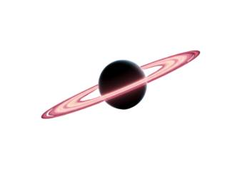 Stunning Pink Ringed Planet Space Art Background Image isolated on transparent background