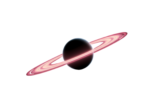 Stunning Pink Ringed Planet Space Art Background Image isolated on transparent background