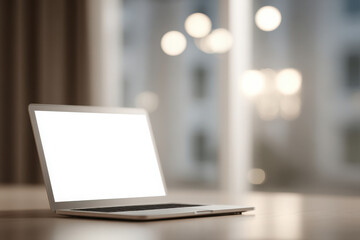 sleek laptop mockup designed in light minimalist style featuring nonbranded product