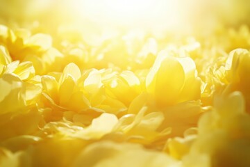 Abstract yellow floral pattern with bright sunlight.