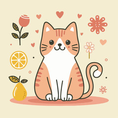 Cute cat illustration
