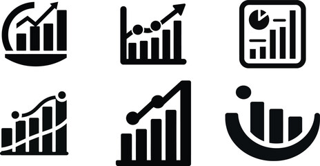 Set of Simple Black and White Growth Charts