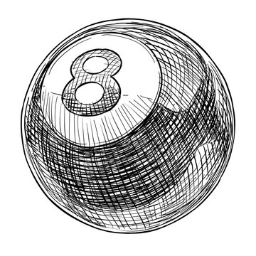 recommend clip art: billiard eight ball illustration pool ball vector line art hand drawn