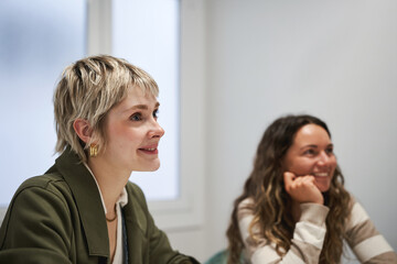 Fototapeta premium Creative team meeting with women in a modern office
