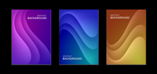 wave line abstract background with bright colorful gradient template design for cover, brochure, poster, flyer
