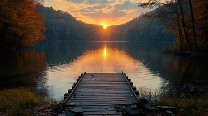 Fototapeta premium sunrise over the river