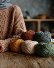 Rustic Autumn Yarn: Earthy Tones & Cozy Knit Texture