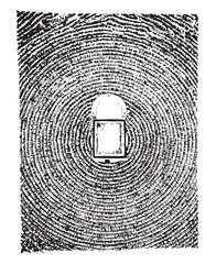 Kaaba in Mecca Saudi Arabia, Vector Simple manual hand draw sketch, isolated on white