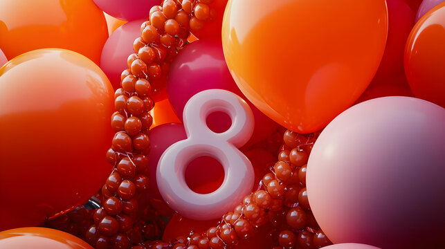 Abstract Number Eight Design With Balloons