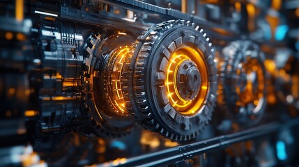 Fototapeta premium Futuristic Tech Gears