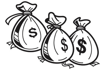 Bags of money or cash savings flat vector icon for financial apps and websites