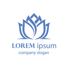Elegant and beautiful blooming flower logo illustration